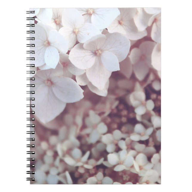 CADERNO ESPIRAL FLORES PETALIZADOS BRANCOS (Frente)