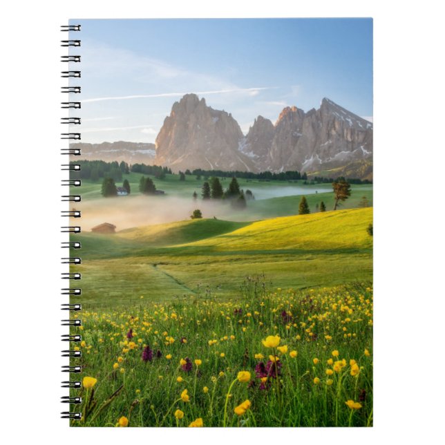 Caderno Espiral Flores | Primavera Alpe di Siusi Langkofel (Frente)