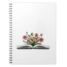 Flores que crescem do livro