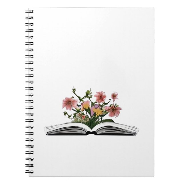 Caderno Espiral Flores que crescem do livro (Frente)