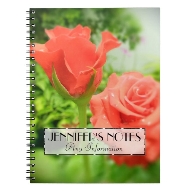 Caderno Espiral Flores Românticas de Rosa (Frente)