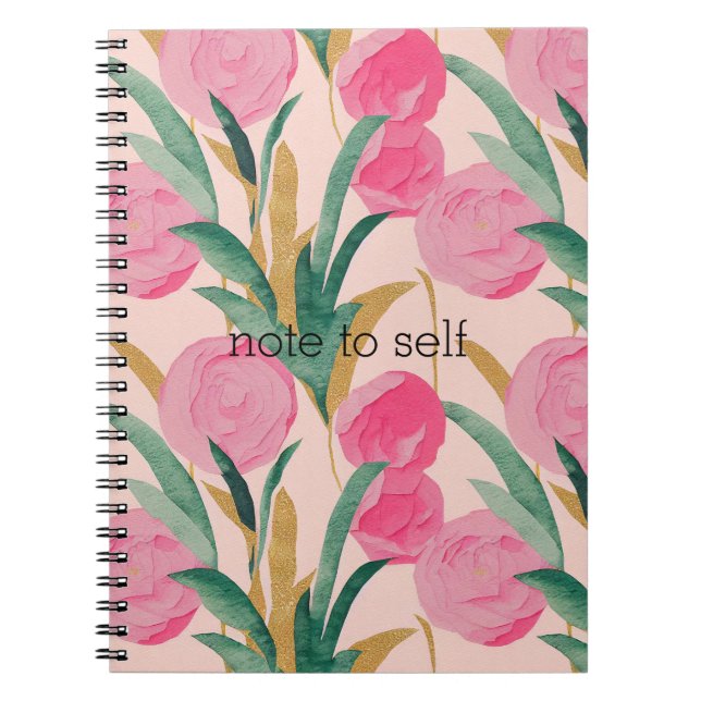 Caderno Espiral Flores Rosa (Frente)