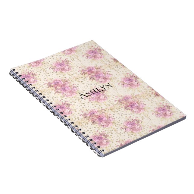 Caderno Espiral Flores Rosa-Chic (Lado Direito)