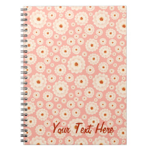 Caderno Espiral Flores Rosa Pequenas em Pó