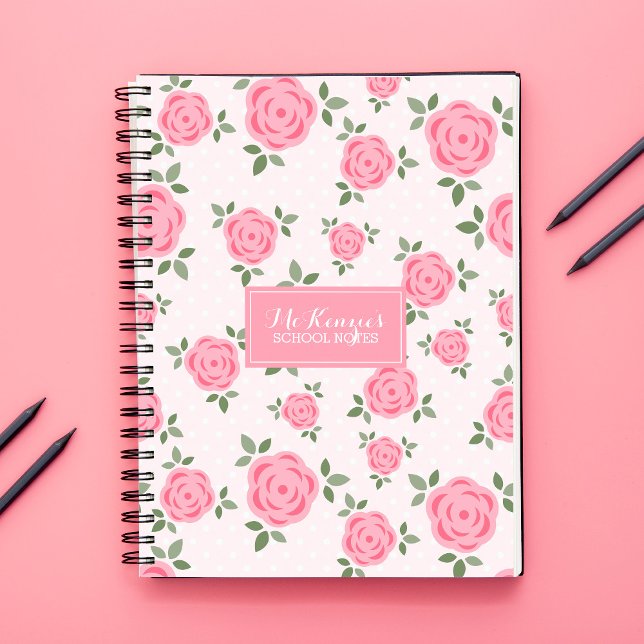Caderno Espiral Flores Rosa Personalizadas (Criador carregado)