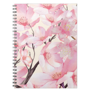 Caderno Espiral Flores Rosa-Rosa, Aestésica Sakura, Flores Rosa-Fl