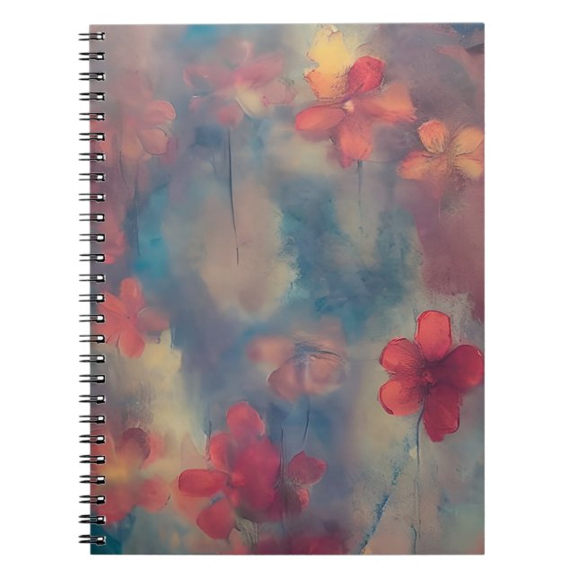 Caderno Espiral Flores rosa suave (Frente)
