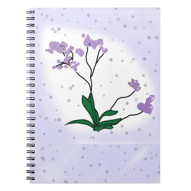 Caderno Espiral Flores roxas (Frente)