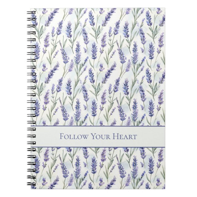 Caderno Espiral Flores Roxas Lavanda Românticas Lindas (Frente)