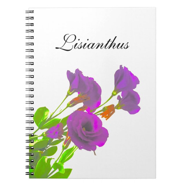 Caderno Espiral Flores Roxas Lisianthus (Frente)