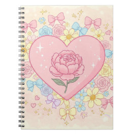 Caderno Espiral Flores Saindo no Coração... por Natasha Us