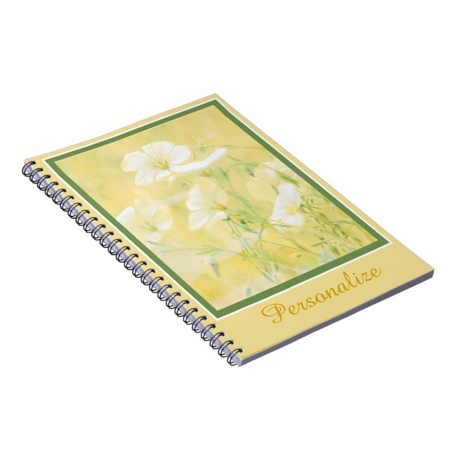 Caderno Espiral Flores silvestres amarelas personalizadas (Lado Direito)