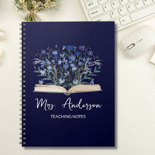 Caderno Espiral Flores Silvestres Azuis Crescem a Partir do Cadern