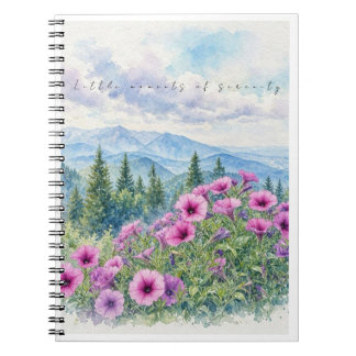 Caderno Espiral Flores Silvestres de Montanha em Aquarela e Sereni