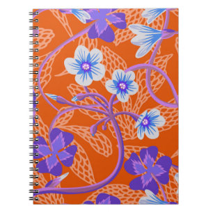 Caderno Espiral Flores silvestres decorativas. Flor de verão