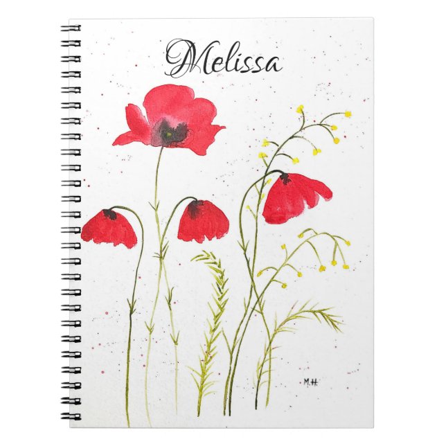 Caderno Espiral Flores silvestres Flores Florais (Frente)