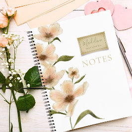 Caderno Espiral Flores Silvestres Nome Personalizado Chic Vintage 