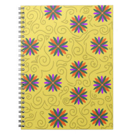 Caderno Espiral Flores Simples de Mola