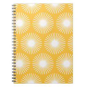 Caderno Espiral Flores simples: design sem costura escandinava.