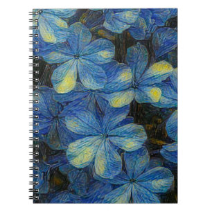Caderno Espiral Flores sonhadoras no estilo de arte Vincent Van Go