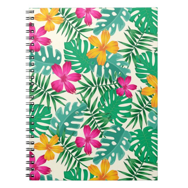 Caderno Espiral Flores tropicais  (Frente)