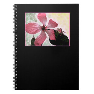 Caderno Espiral Flores tropicais cor-de-rosa do Hibiscus, flores e