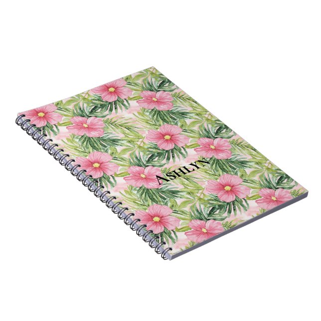 Caderno Espiral Flores Tropicais Rosa (Lado Direito)