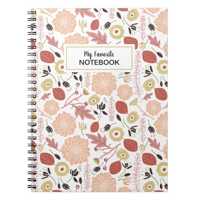 Caderno Espiral Flores Verdadeiras Ilustradas De Mistura Floral Re (Frente)
