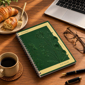 CADERNO ESPIRAL FLÔRES VERDES