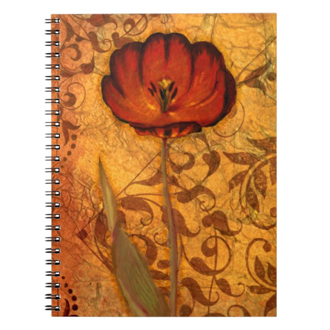 Caderno Espiral Flores vermelhas mim (Frente)