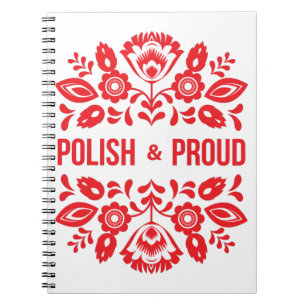 Caderno Espiral Flores Vermelhas Poloneses e Orgulhosas Polônia P