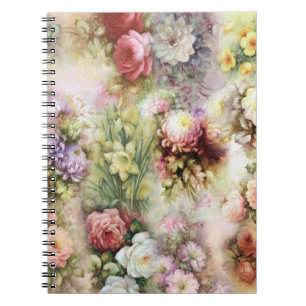 Caderno Espiral Flores Vintage