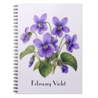 Caderno Espiral Flores Violetas de Fevereiro