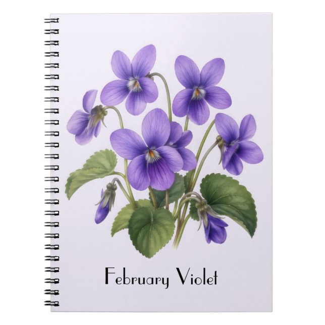 Caderno Espiral Flores Violetas de Fevereiro (Frente)