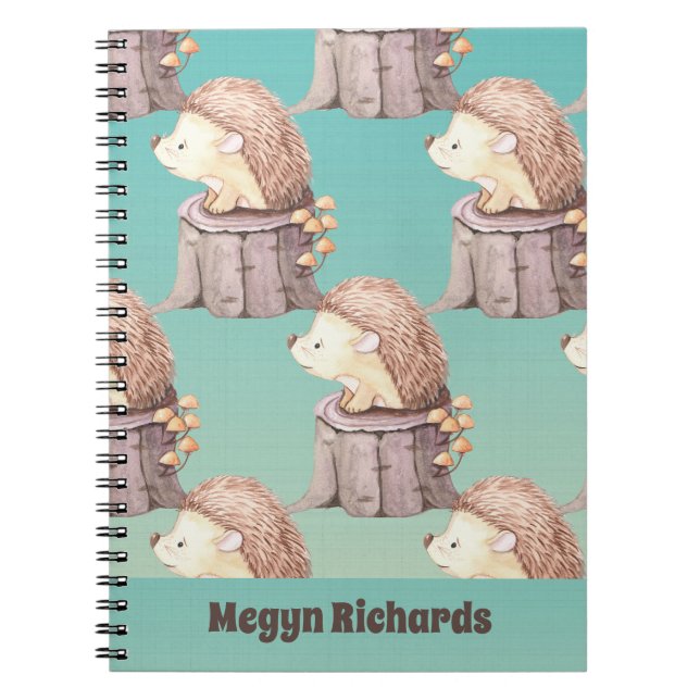 Caderno Espiral Floresta Amigos Cute Baby Hedgehog (Frente)