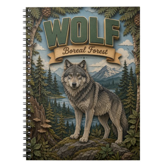 Caderno Espiral Floresta Boreal do Lobo POPCUT (Frente)