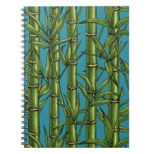 Caderno Espiral Floresta de bambu em azul