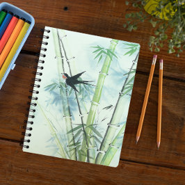 Caderno Espiral Floresta de Bambu - verde