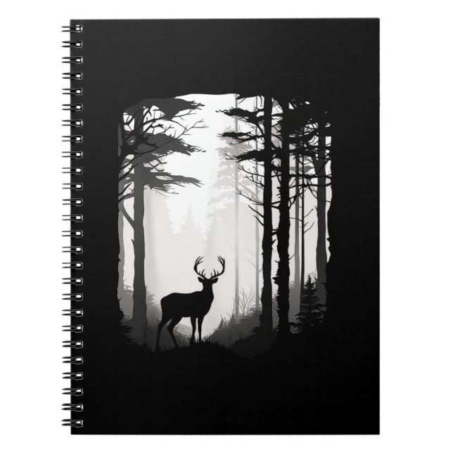 Caderno Espiral Floresta de Cervos Vida Selvagem (Frente)