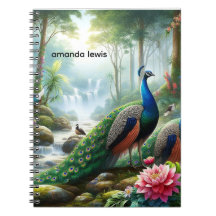 Floresta de chuva bonita com peacock personalizado