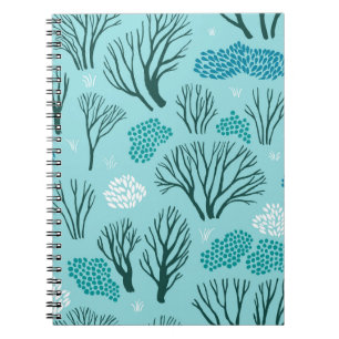 Caderno Espiral Floresta de inverno: Vintage sem costura