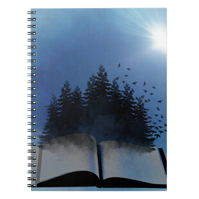 Caderno Espiral Floresta de Livro Aberto (Frente)