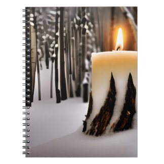 Caderno Espiral Floresta de Neve da Árvore de Vela