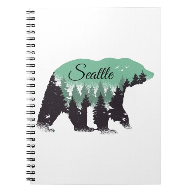Caderno Espiral Floresta dos Ursos de Seattle (Frente)
