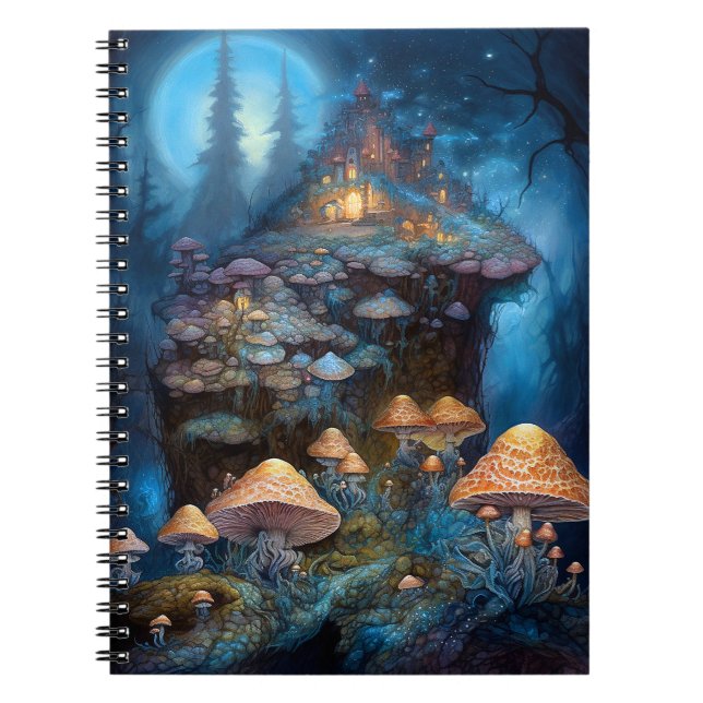 Caderno Espiral Floresta Encantada, Castela, Castelo Fantasy Art (Frente)