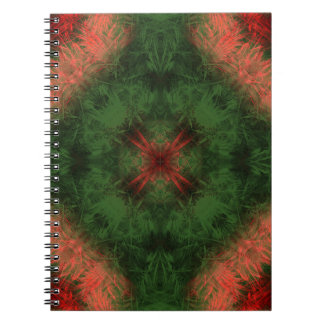 Caderno Espiral Floresta Energia Arte Fractal Kaleidoscópio