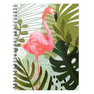 Caderno Espiral Floresta Flamingo