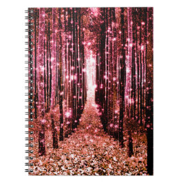 Caderno Espiral Floresta Mágica Rosa Pêssego