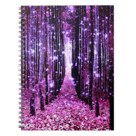Caderno Espiral Floresta Mágica Roxo Rosa