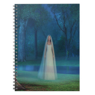 Caderno Espiral Floresta Mística à Noite – Arte Fantasia